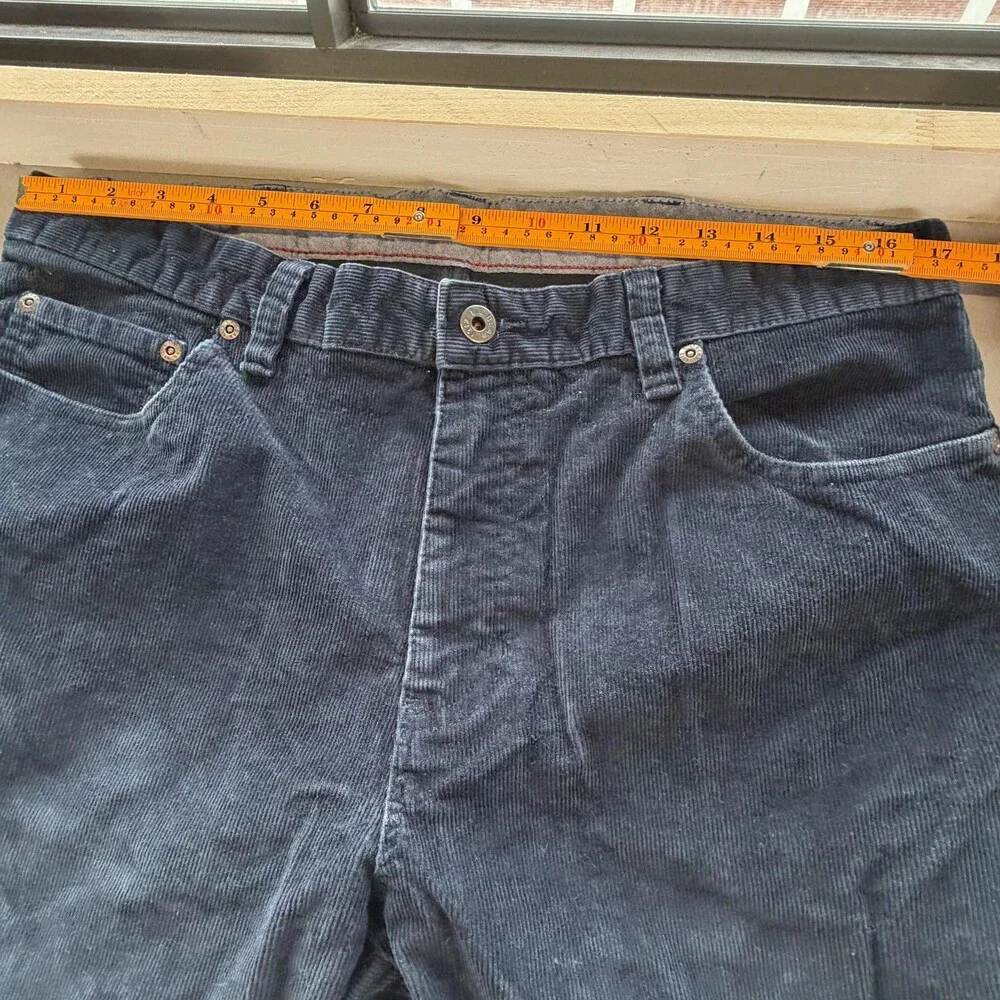 L.L. Bean Pants Mens 36x34 Blue Corduroy 5 Pocket Standard Fit Stretch (34 x33)